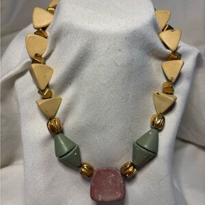 Chunky Multicolor Geometric Necklace